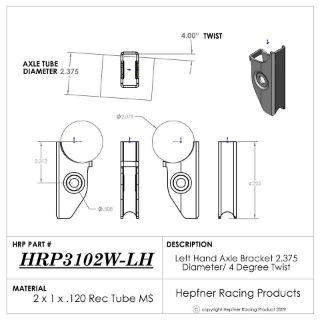 Picture of 2.375" Axle LH Bracket Lite Weight